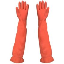 Gants Longs de Vaisselle en Caoutchouc, Gants de Ménage à Manche Longue, Gants de Nettoyage de Cuisine (m)