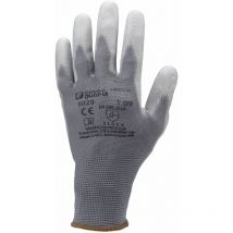 Gants Manutention polyester gris - paume endPU gris Taille 7 - Lot de 10
