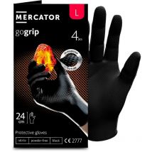 Gants nitrile noir taille l à structure en diamant Pochette 4 gants Mercator