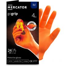 Gants nitrile orange taille m à structure en diamant Pochette 4 gants Mercator