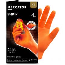 Gants nitrile orange taille xl à structure en diamant Pochette 4 gants Mercator