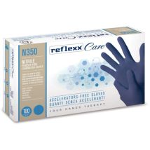 Gants En Nitrile Reflexx N350 Sans Accélérateurs Micro-rough 3,2 Gr Cat.3 100 Pièces Xl