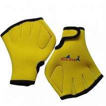 Gants palmés Formation de natation dans l'eau Gants de natation à la main Gants palmés en néoprène imperméables(jaune)