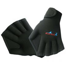 Gants palmés Formation de natation dans l'eau Gants de natation à la main Gants palmés en néoprène imperméables(noir)