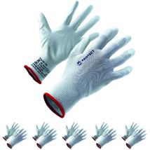 Lot 5 Gants pu Blanc T07 - Keli