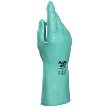 Gants de manutention Mapa ultranitril 492 taille 8, Résiste aux produits chimiques, 10 Paires, Vert ( Prix pour Sachet de 10 )