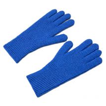 Gants unisexes tricotés bleus pour téléphone avec découpes pour les doigts