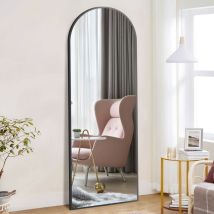 Boromal - Ganzkörperspiegel Wand Gold /Schwarz Wandspiegel Standspiegel Ganzkörper Großer 140x40 cm Schwarz