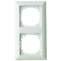 2-fach Rahmen/Schalterblende für den Innenbereich aus Kunststoff, in Cremeweiß