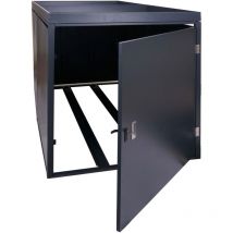 Décoshop26 - Garage 2 vélos avec jardinière verrouillable en acier galvanisé 125x113x208cm anthracite 040006955