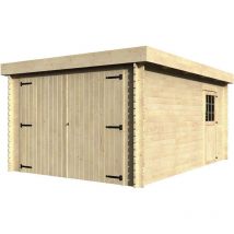 Bricoshop24 - Garage bois 'Galan' - 15.28 m² - 3.26 x 4.78 x 2.24 m - 28 mm