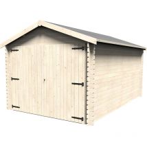 Garage bois 'Gamache' - 14.24 m² - 2.98 x 4.78 x 2.56 m - 28 mm