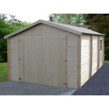 Garage bois - Garodeal - 20 m² - 5.19 x 3.86 x 2.66 m - 34 mm