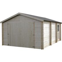 Décor Et Jardin - Garage Bois Garodeal 386x519cm - Surface Utile : 17,75m² - Épaisseur : 34 Mm - Couleur : Naturel