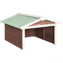 Garage de tondeuse à gazon 72x87x50 cm Moka et blanc Sapin Vidaxl Brown and white