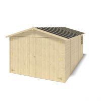 Garage en bois - 14,94m2 - 3,05x4,93m - Ep. 18mm - couleur: naturel