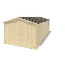 Altanka - Garage en bois - 18,19m2 - 3,05x5,91m - Ep. 18mm - couleur: naturel
