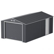 Garage métal grande hauteur - 19,95m² x h. 2,60 m - Anthracite - Duramax