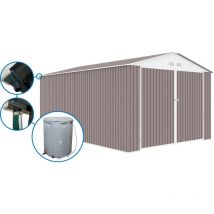 Garage in metallo 'Nevada' - 18,56 m² con grondaia e serbatoio per il recupero dell'acqua