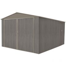 Garage métal - Aspect bois vieilli - 17,47 M²- gris - Chalet&jardin