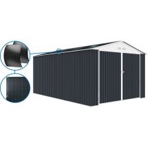 Habitat Et Jardin - Garage métal ' Houston' - 15,36 m² Avec panneau solaire - Anthracite