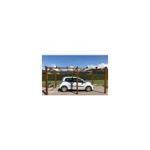 Garage voiture en bois 15 m2 - 3 x 5 plat & autoportant