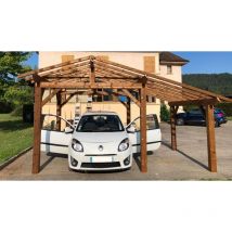 Garage Voiture en bois 3.7 x 4.5 - 17.2 m² - 2 pans