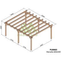 Maderland - Cochera y Pérgola de Madera Laminada Lugo ( ) - 600 x 500 cm