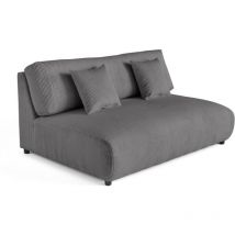 Garance - module d'assise 3 places sans accoudoirs - en velours côtelé - gris foncé