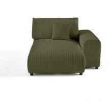 Lisa Design - Garance - module d'assise méridienne droit - en velours côtelé - vert