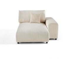 Lisa Design - Garance - module d'assise méridienne droit - en velours côtelé - beige