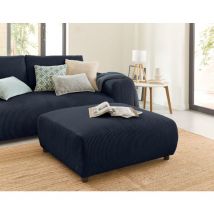 Lisa Design - Garance - pouf modulable - en velours côtelé - bleu nuit