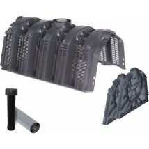 Kit Tunnel d'infiltration 1800 l Livré avec 6 tunnels, 2 parois, 1 évent dn 110 et géotexile - Garantia