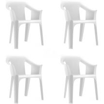 Cool Fauteuil Intérieur, Extérieur Set 4 Blanc - Garbar