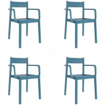 Garbar - danna Fauteuil Intérieur, Extérieur Set 4 Bleu Rétro