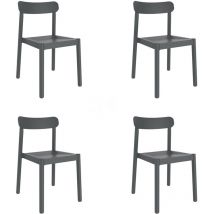 Garbar - elba Chaise Intérieur, Extérieur Set 4 Gris Foncé