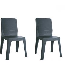 Garbar - iris Chaise Intérieur, Extérieur Set 2 Gris Foncé