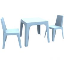 Garbar - julieta Chaise-Table Pour Enfants Intérieur, Extérieur Set 2+1 Bleu Ciel