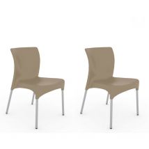 garbar MOON Chaise Intérieur, Extérieur Set 2 Chocolat