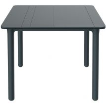 Garbar - noa Table Carrée Intérieure, Extérieure 90x90 Pied Gris Foncé - Tableau Gris Foncé