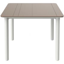 garbar NOA Table Carrée Intérieure, Extérieure 90x90 Pied Blanc - Tableau Sable