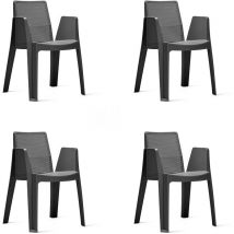 Play Fauteuil Intérieur, Extérieur Set 4 Gris Foncé - Garbar