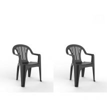 Port Fauteuil Intérieur, Extérieur Set 2 Anthracite - Garbar