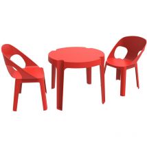 Garbar - rita Chaise-Table Pour Enfants Intérieur, Extérieur Set 2+1 Rouge