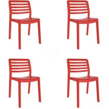 Garbar - wind Chaise Intérieur, Extérieur Set 4 Rouge
