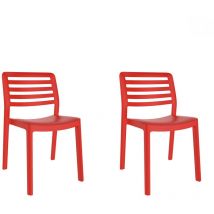 Garbar - wind Chaise Intérieur, Extérieur Set 2 Rouge