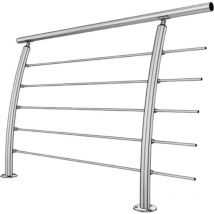 Metalenstock - Garde corps inox 304 en kit à 5 barres à la française longueur 6 m poteaux cintrés