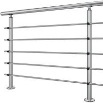 Metalenstock - Garde corps inox 304 en kit à 5 barres à la française longueur 12 m