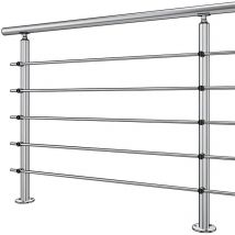 Metalenstock - Garde corps inox 304 en kit à 5 barres à la française longueur 3 m