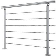Metalenstock - Garde corps inox 304 en kit à 6 câbles à la française longueur 3,5 m